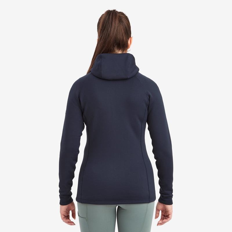 Dark Blue Montane Fury Hooded Women's Fleece Jackets | JVX8298UF