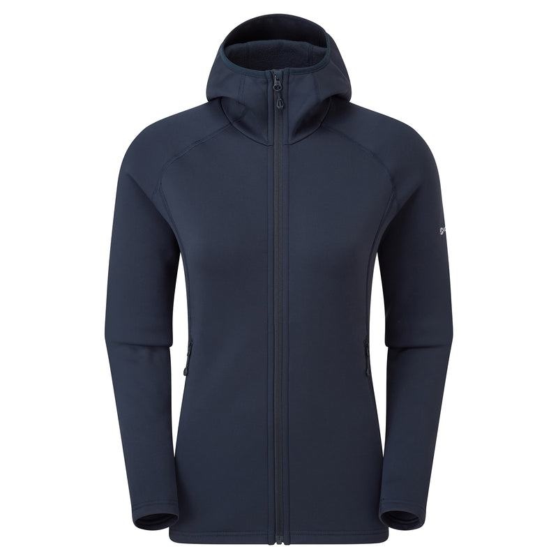 Dark Blue Montane Fury Hooded Women\'s Fleece Jackets | JVX8298UF