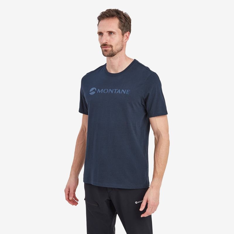 Dark Blue Montane Mono Logo Men's T Shirts | VTA5394CE