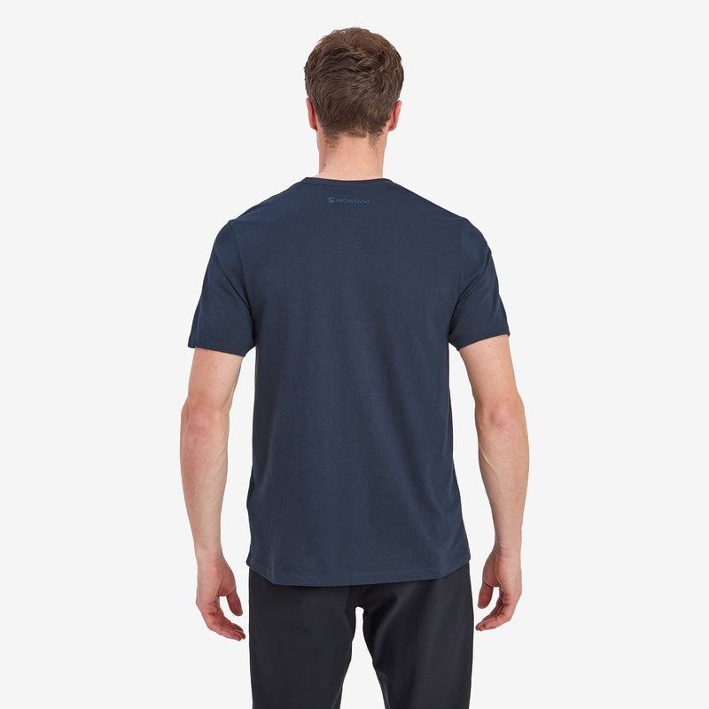 Dark Blue Montane Mono Logo Men's T Shirts | VTA5394CE