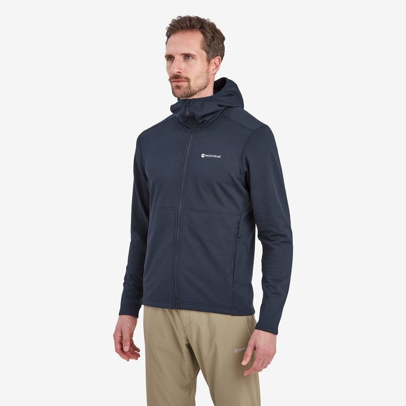 Dark Blue Montane Protium Hooded Men's Fleece Jackets | SFV3072GD