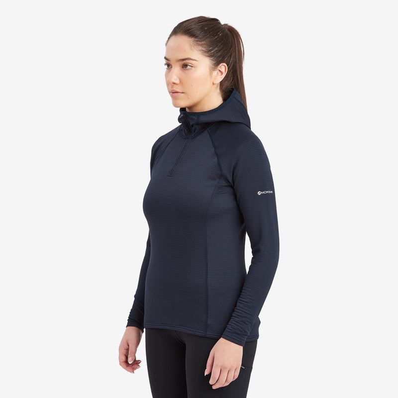 Dark Blue Montane Protium Lite Hooded Pull On Women's Fleece | HGO6459VF