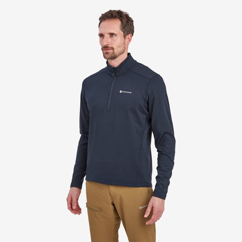 Dark Blue Montane Protium Pull On Men's Fleece | DNI8815XT