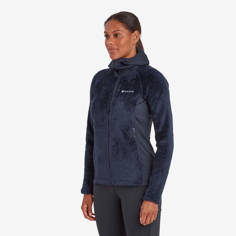 Dark Blue Montane Protium XPD Hooded Women's Fleece Jackets | JKQ3432MD