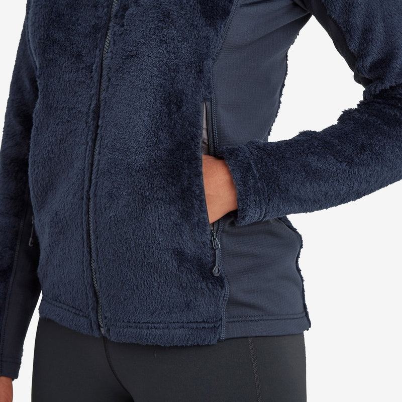 Dark Blue Montane Protium XPD Hooded Women's Fleece Jackets | JKQ3432MD