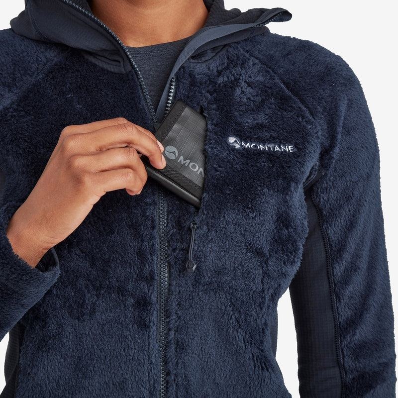 Dark Blue Montane Protium XPD Hooded Women's Fleece Jackets | JKQ3432MD