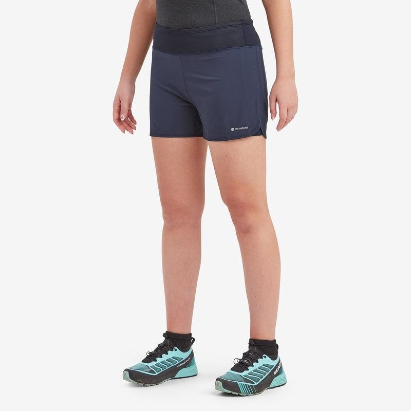 Dark Blue Montane Slipstream Twin Skin Trail Running Women's Shorts | CIZ3337KZ