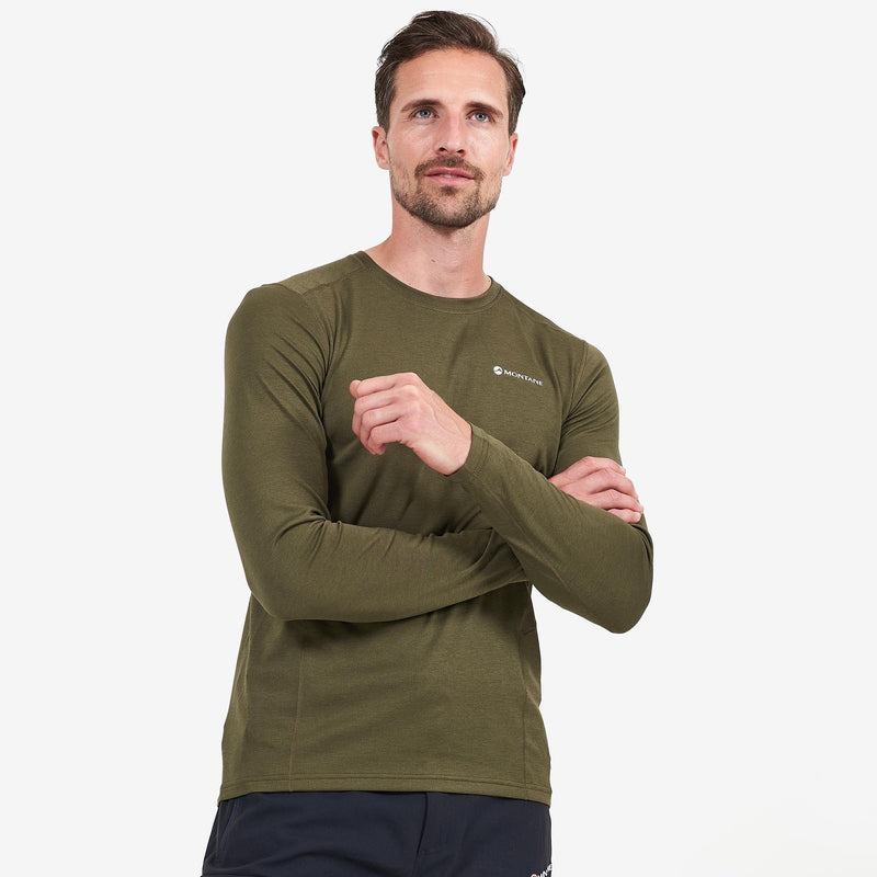 Dark Green Montane Dart Long Sleeve Men's T Shirts | ATA5093UB