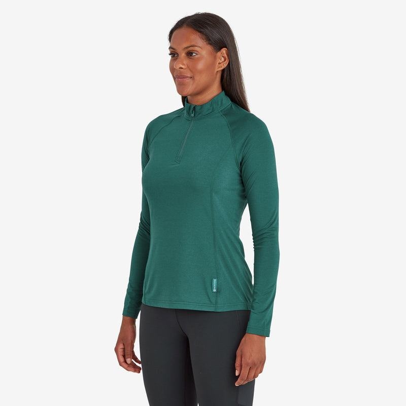 Dark Green Montane Dart Thermo Zip Neck Women's T Shirts | CCK8865MS