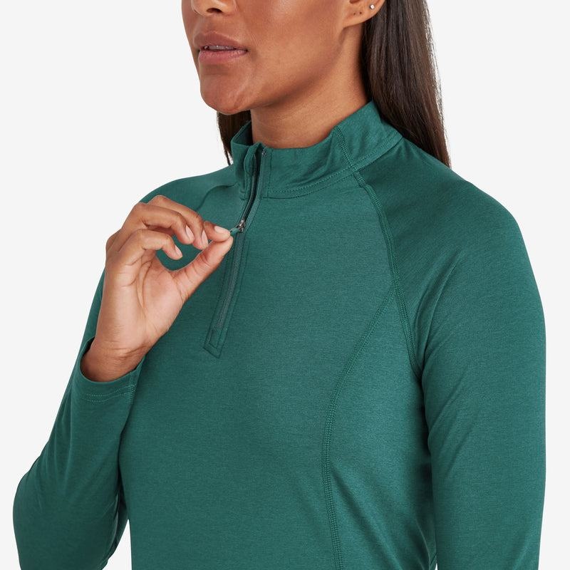 Dark Green Montane Dart Thermo Zip Neck Women's T Shirts | CCK8865MS