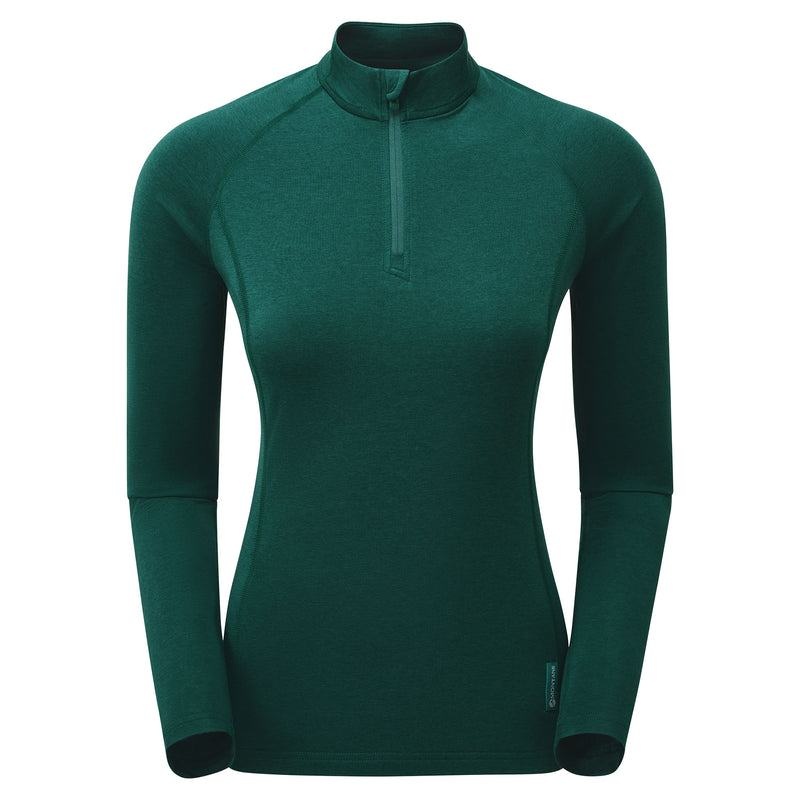 Dark Green Montane Dart Thermo Zip Neck Women's T Shirts | CCK8865MS