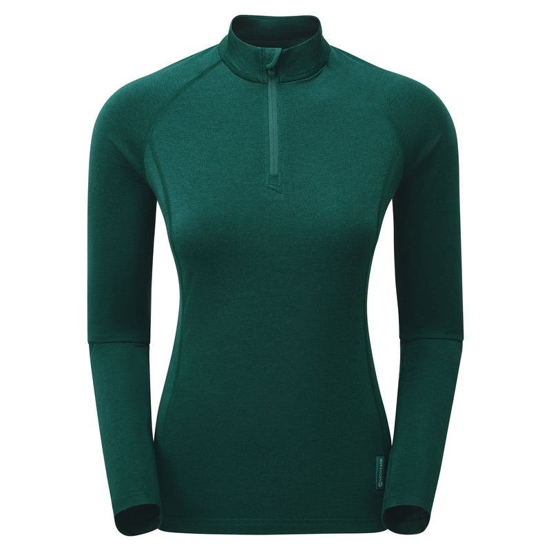 Dark Green Montane Dart Thermo Zip Neck Women\'s T Shirts | CCK8865MS