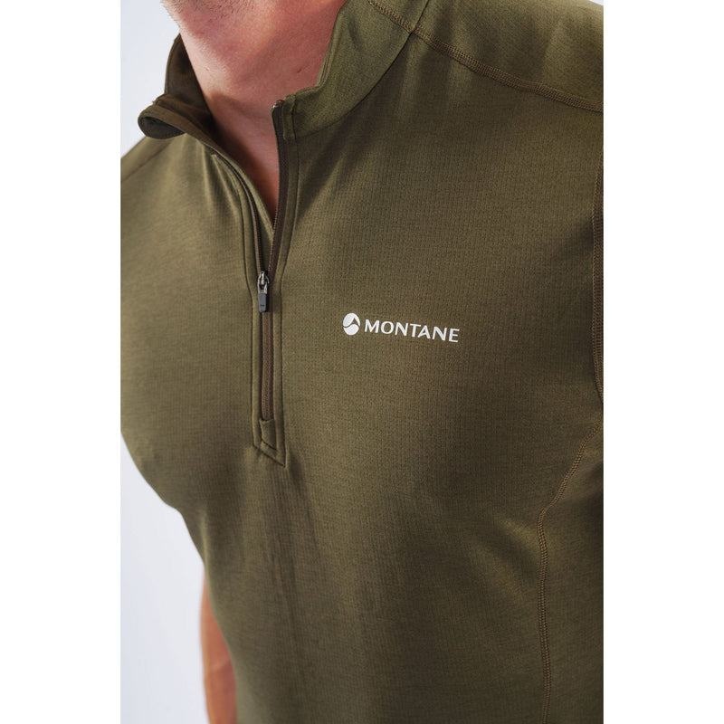 Dark Green Montane Dart Zip Men's T Shirts | CBO4277YR