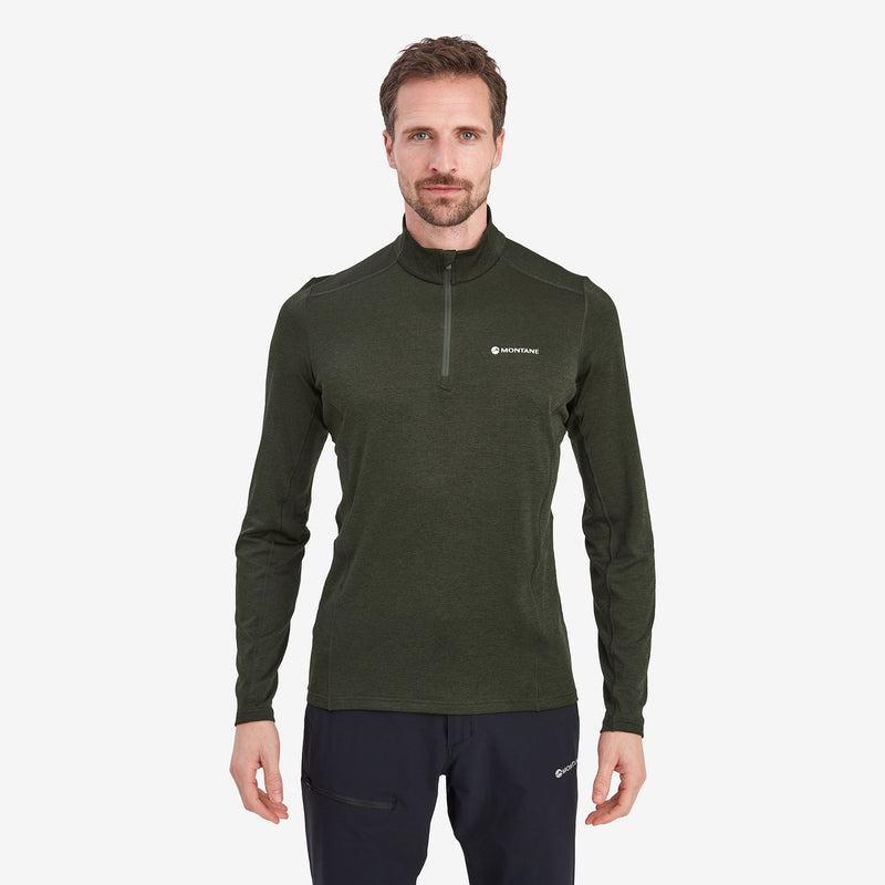 Dark Green Montane Dart Zip Neck Men's T Shirts | MZQ249XZ