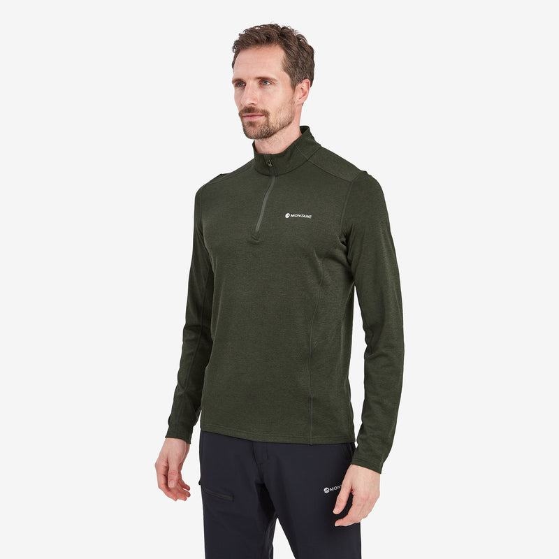 Dark Green Montane Dart Zip Neck Men's T Shirts | MZQ249XZ