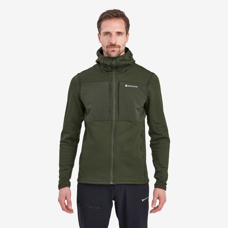 Dark Green Montane Fury XT Hooded Men's Fleece Jackets | XWT5438IZ