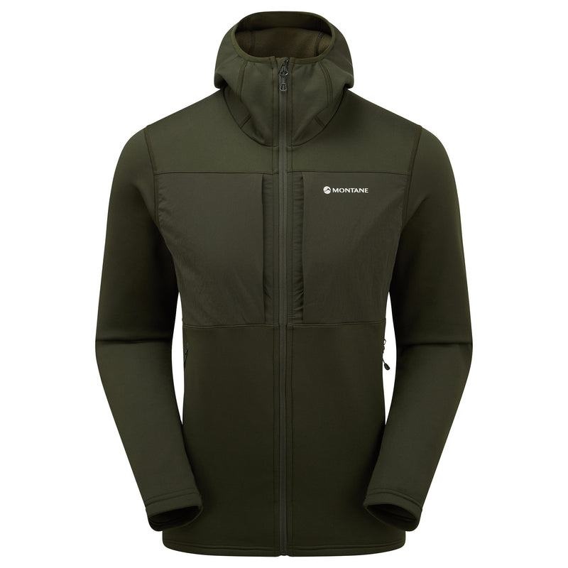 Dark Green Montane Fury XT Hooded Men\'s Fleece Jackets | XWT5438IZ