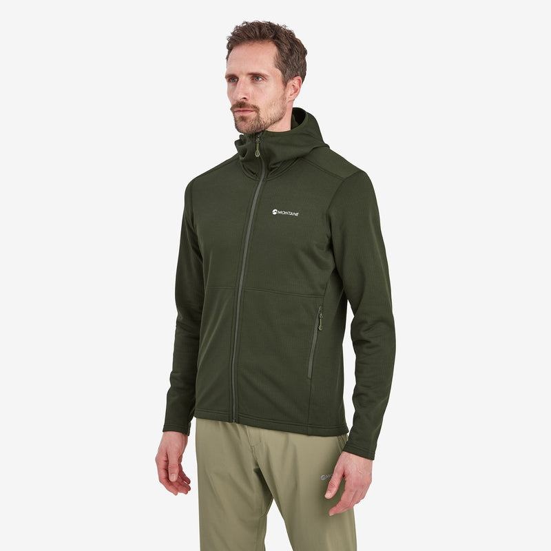 Dark Green Montane Protium Hooded Men's Fleece Jackets | YXH693EF