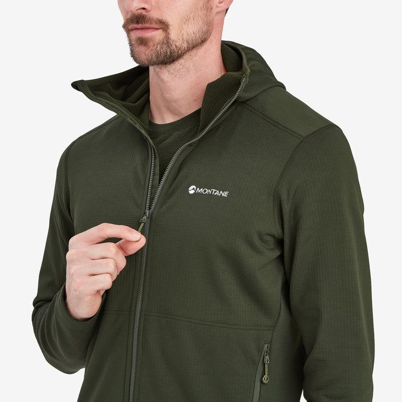 Dark Green Montane Protium Hooded Men's Fleece Jackets | YXH693EF