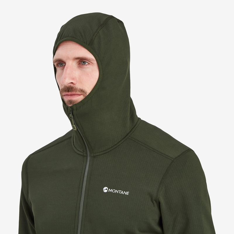 Dark Green Montane Protium Hooded Men's Fleece Jackets | YXH693EF