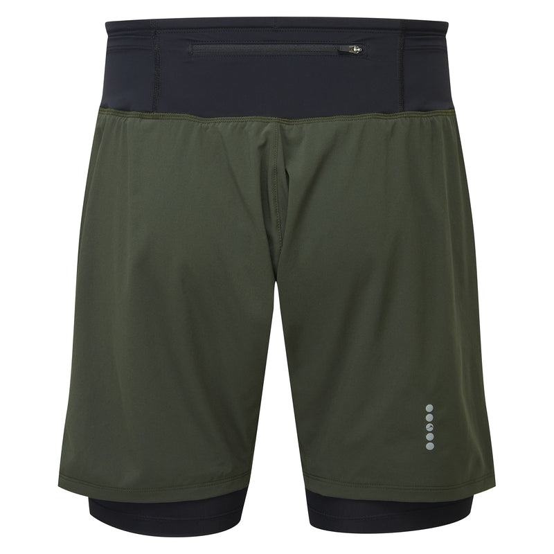 Dark Green Montane Slipstream Twin Skin Running Men's Shorts | BJC931XK