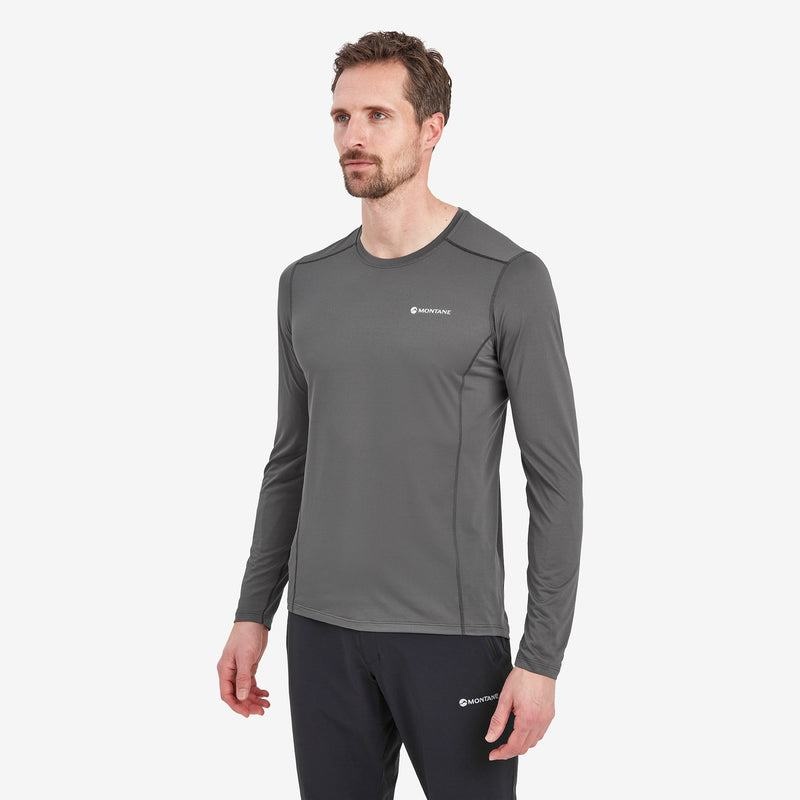 Dark Grey Montane Dart Lite Long Sleeve Men's T Shirts | CMR895LN