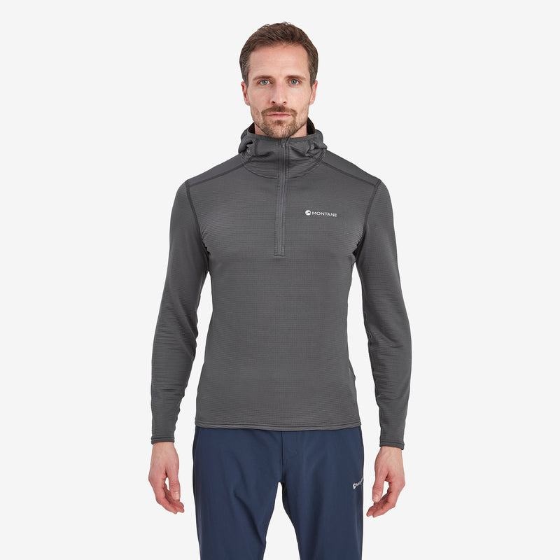 Dark Grey Montane Protium Lite Hooded Pull On Men's Fleece | WSP3375MM