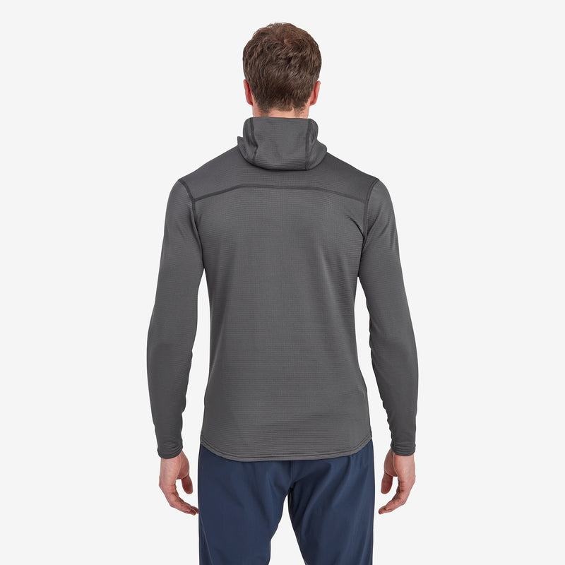 Dark Grey Montane Protium Lite Hooded Pull On Men's Fleece | WSP3375MM