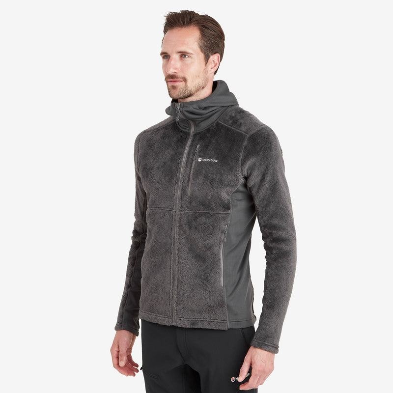 Dark Grey Montane Protium XPD Hooded Men's Fleece Jackets | OMF5491LZ