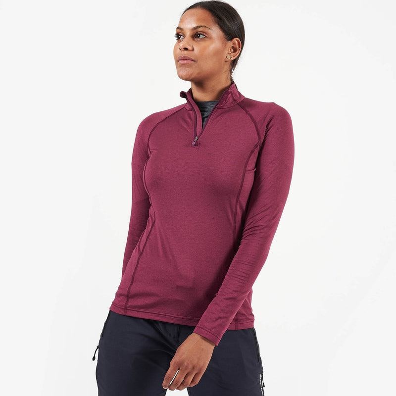 Dark Purple Montane Dart Thermo Zip Neck Women's T Shirts | XTO6567SK