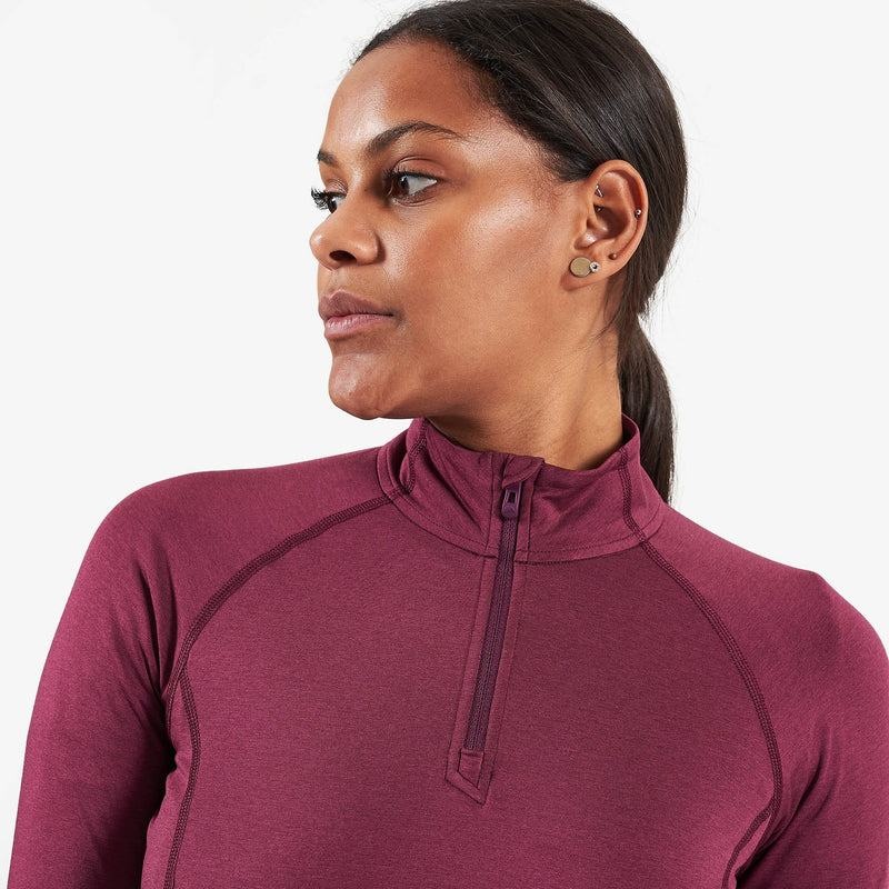 Dark Purple Montane Dart Thermo Zip Neck Women's T Shirts | XTO6567SK