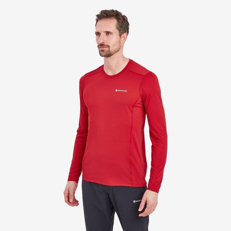 Dark Red Montane Dart Lite Long Sleeve Men's T Shirts | LLG3594VE