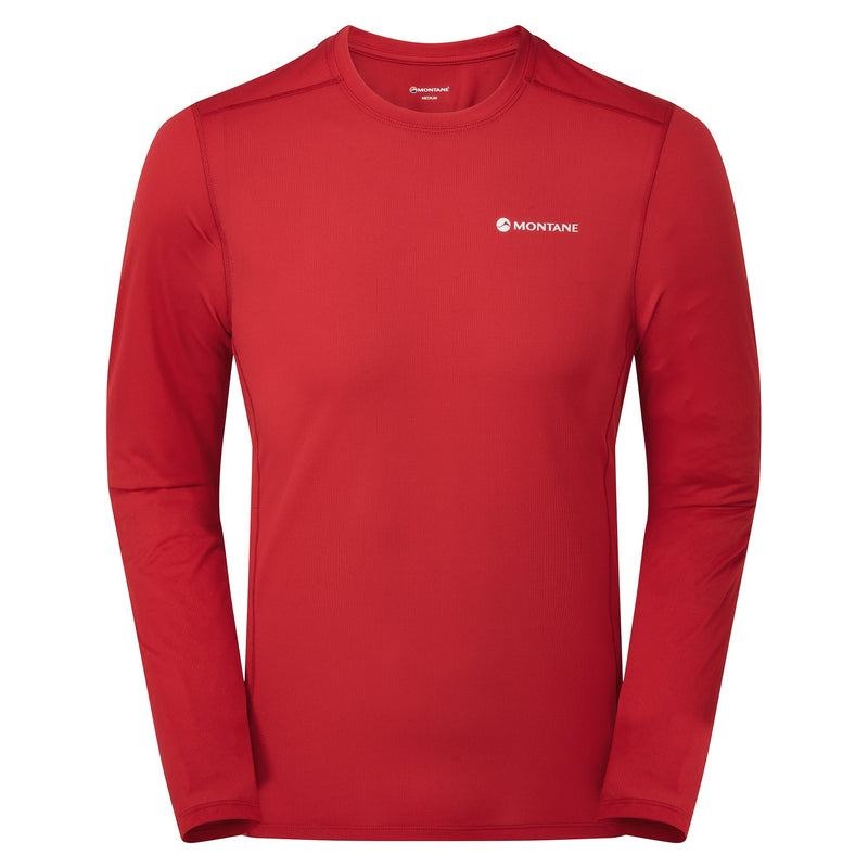 Dark Red Montane Dart Lite Long Sleeve Men\'s T Shirts | LLG3594VE