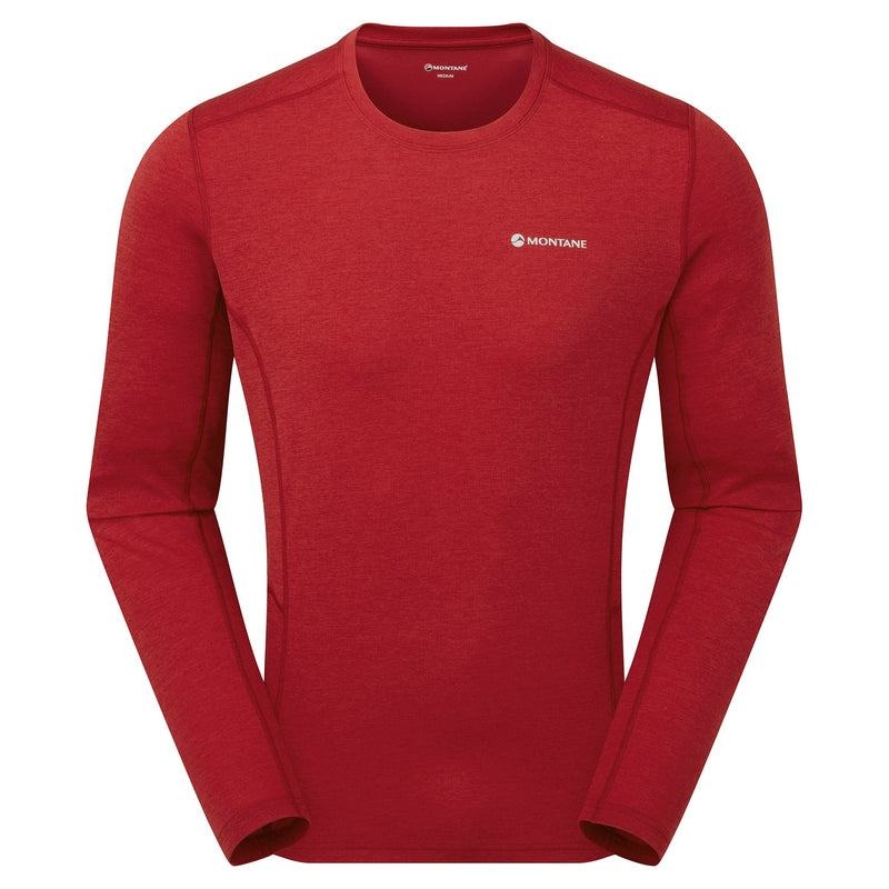 Dark Red Montane Dart Long Sleeve Men\'s T Shirts | MNR4733BI