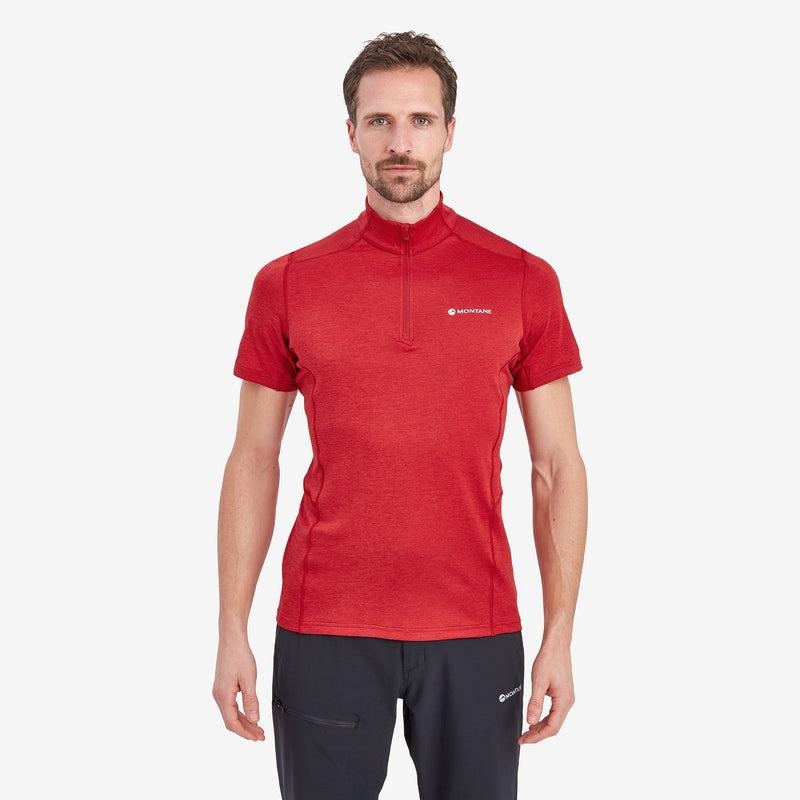 Dark Red Montane Dart Zip Men's T Shirts | ELA4527XT