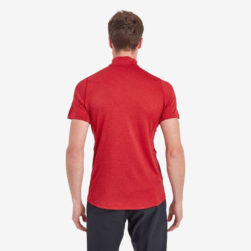 Dark Red Montane Dart Zip Men's T Shirts | ELA4527XT