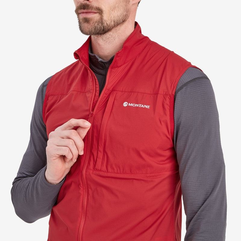 Dark Red Montane Featherlite Windproof Men's Vest | FVF7469CG