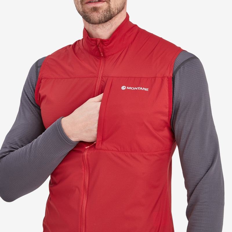 Dark Red Montane Featherlite Windproof Men's Vest | FVF7469CG