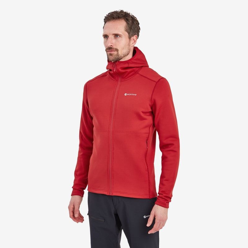 Dark Red Montane Fury Hooded Men's Fleece Jackets | FQA8320WI