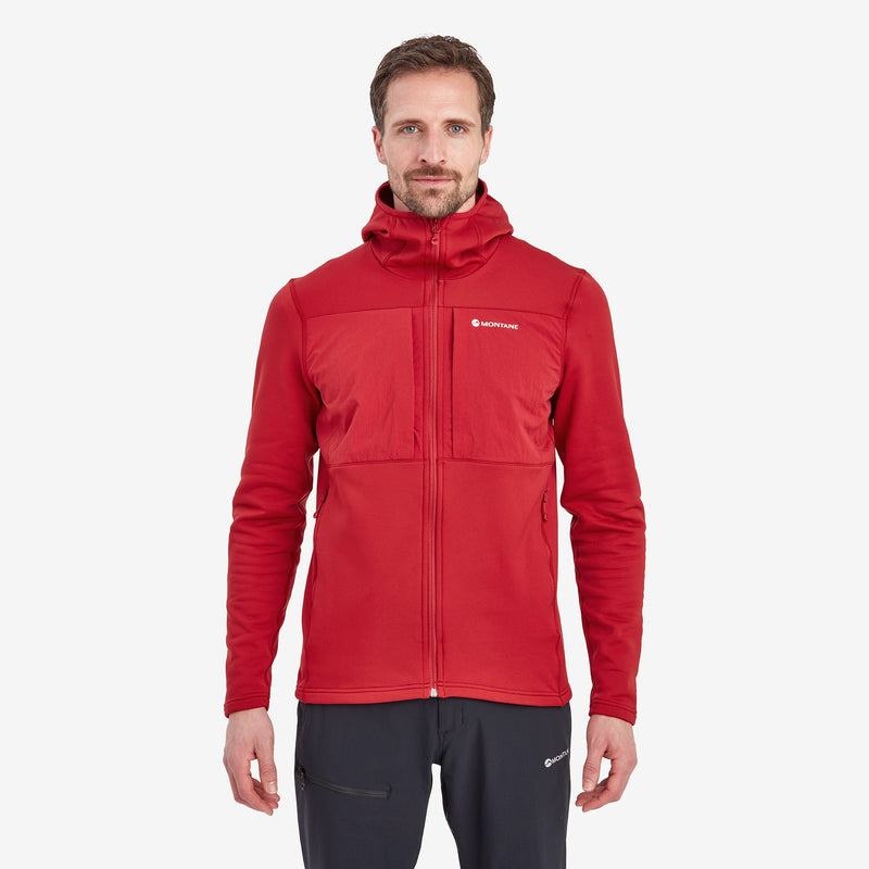 Dark Red Montane Fury XT Hooded Men's Fleece Jackets | UTN8186OB