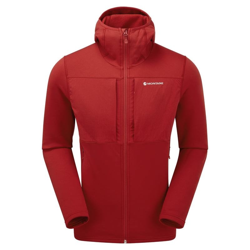 Dark Red Montane Fury XT Hooded Men\'s Fleece Jackets | UTN8186OB