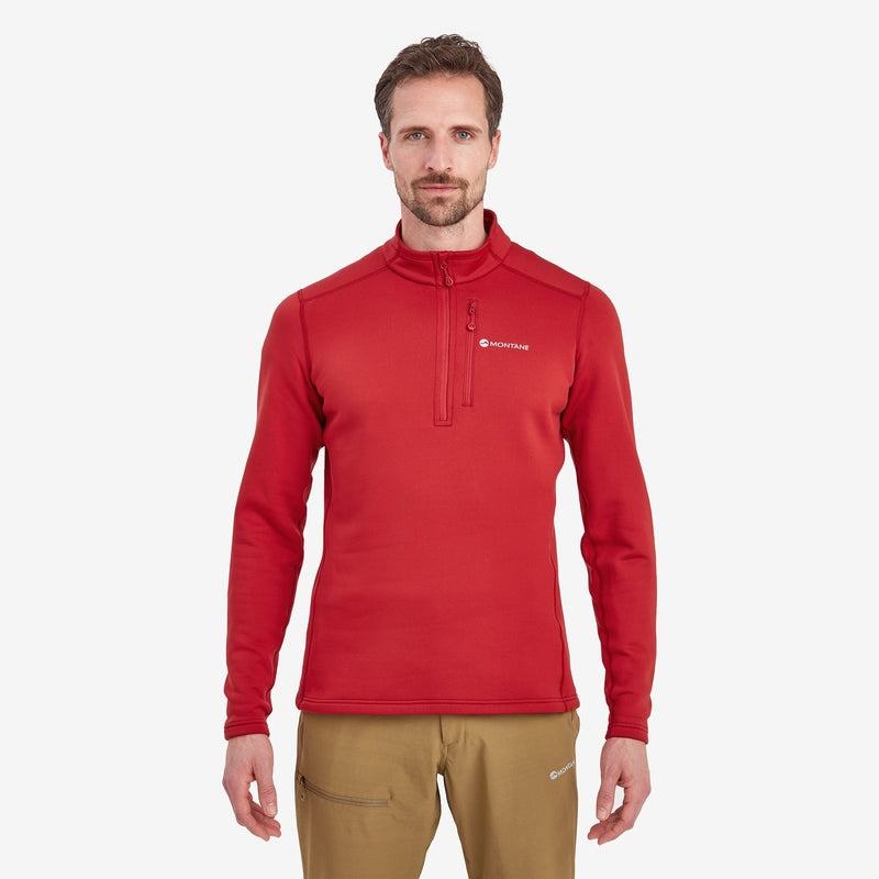 Dark Red Montane Fury Zip Pull-On Men's Fleece | QPF8325WV