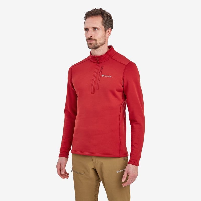 Dark Red Montane Fury Zip Pull-On Men's Fleece | QPF8325WV