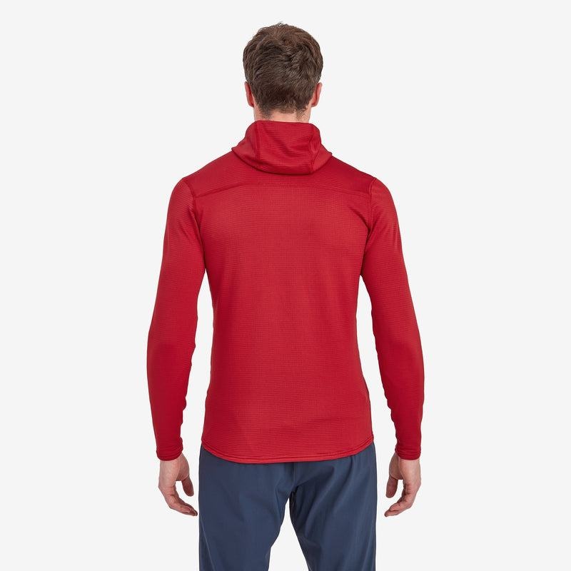 Dark Red Montane Protium Lite Hooded Pull On Men's Fleece | RQK8171YT