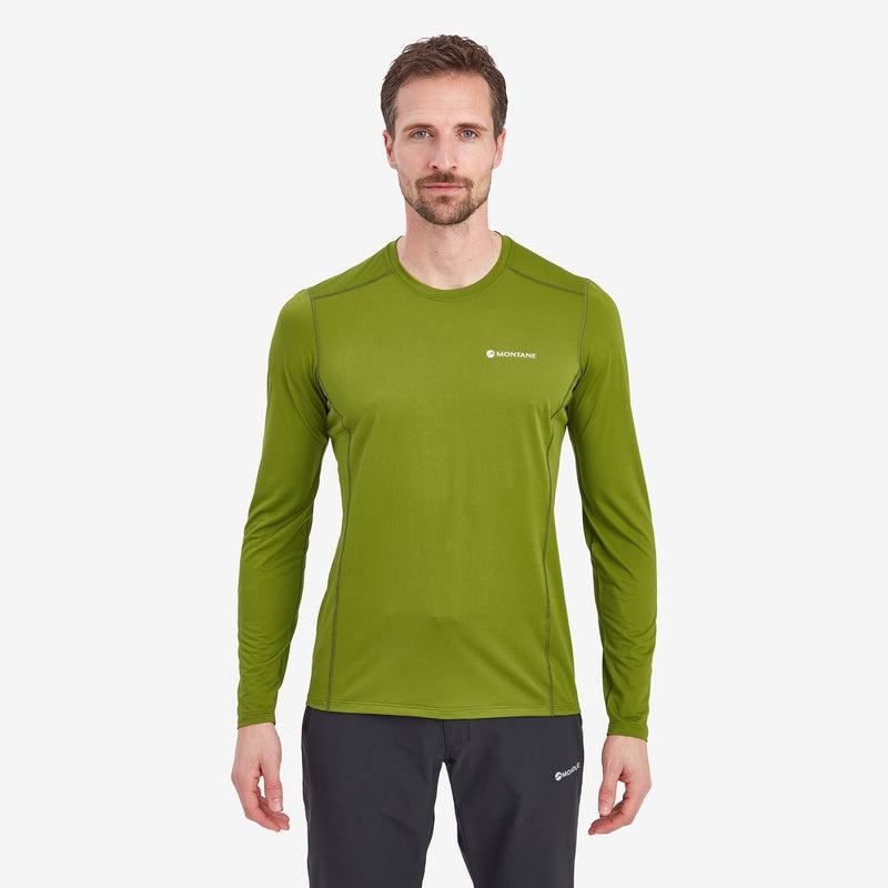 Green Montane Dart Lite Long Sleeve Men's T Shirts | MZN1616PG