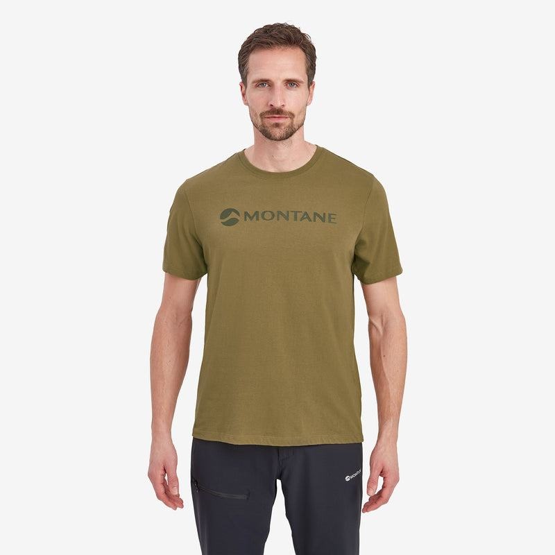 Green Montane Mono Logo Men's T Shirts | QVW8741AL