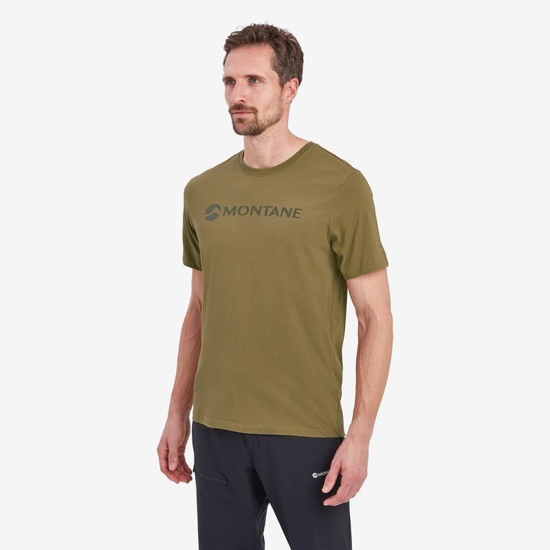 Green Montane Mono Logo Men's T Shirts | QVW8741AL