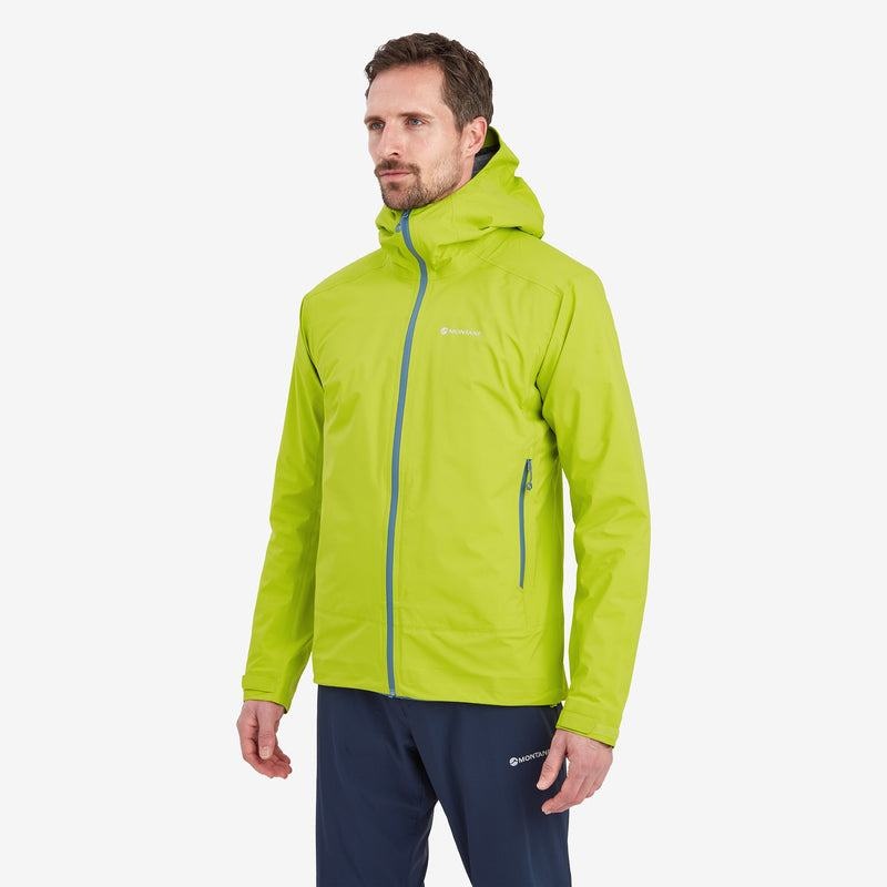 Green Montane Phase Lite Men's Waterproof Jackets | JQS3692NR