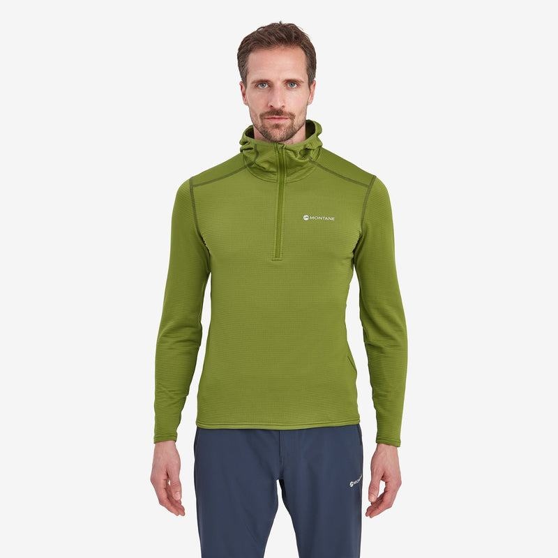 Green Montane Protium Lite Hooded Pull On Men's Fleece | QDE8722EC