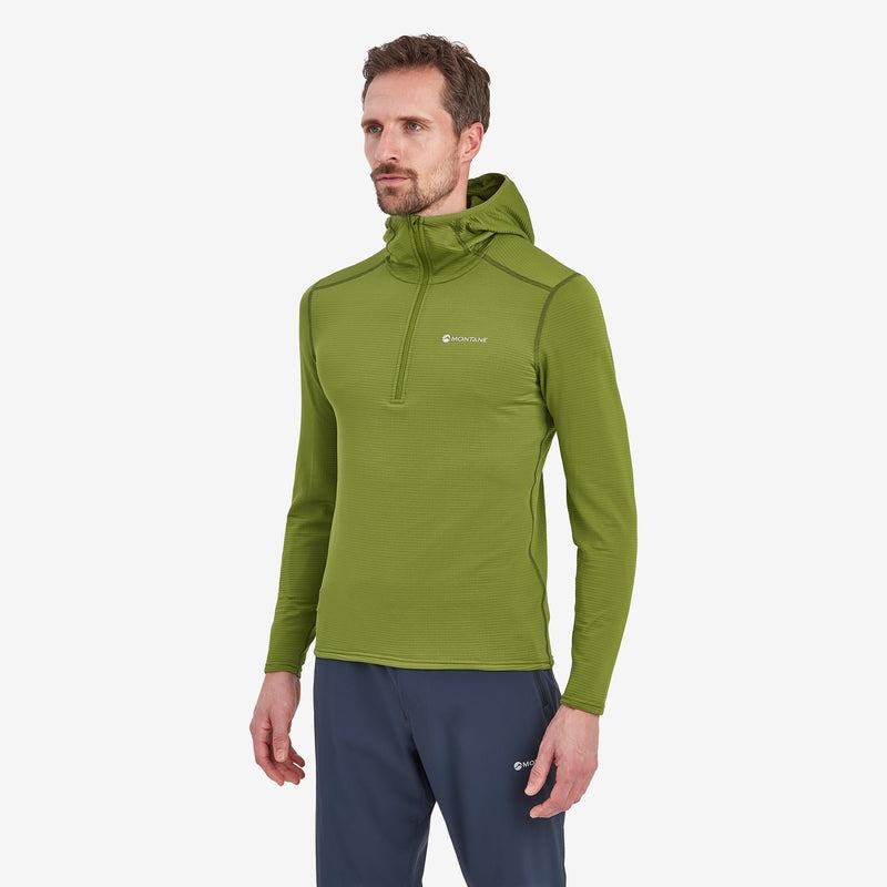 Green Montane Protium Lite Hooded Pull On Men's Fleece | QDE8722EC